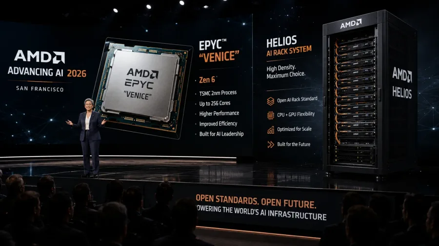 AMD launches Zen 6 Venice, Helios rack at Advancing AI 2026