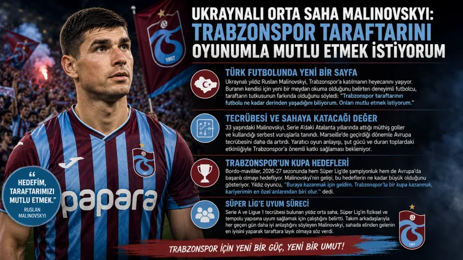 Malinovskyi'den bordo-mavililere mesaj: Sizin için ter dökeceğim
