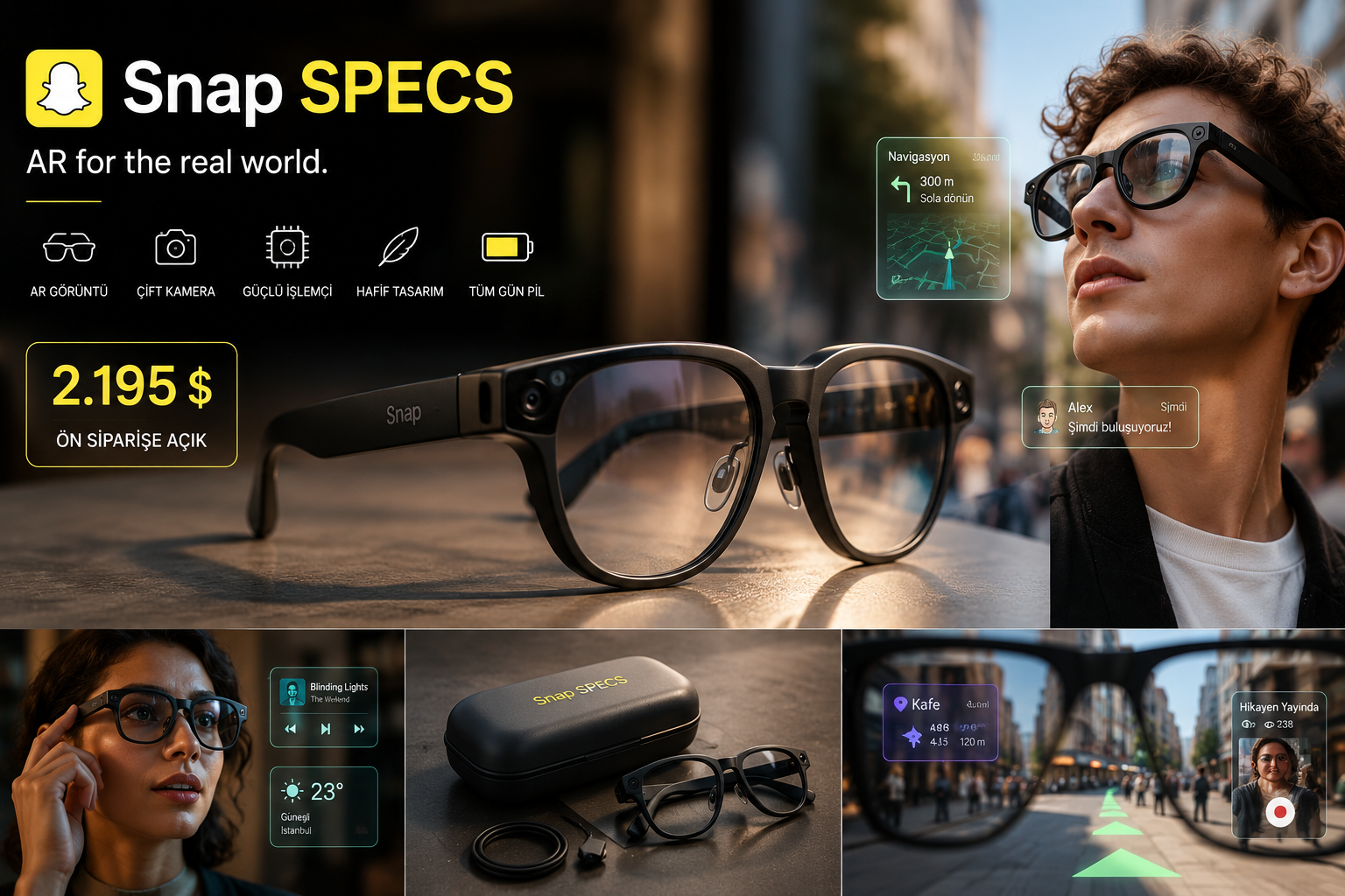 Snap SPECS Tanıtıldı: Artırılmış Gerçekliğe 2.195 Dolarlık Şık ve Güçlü Giriş