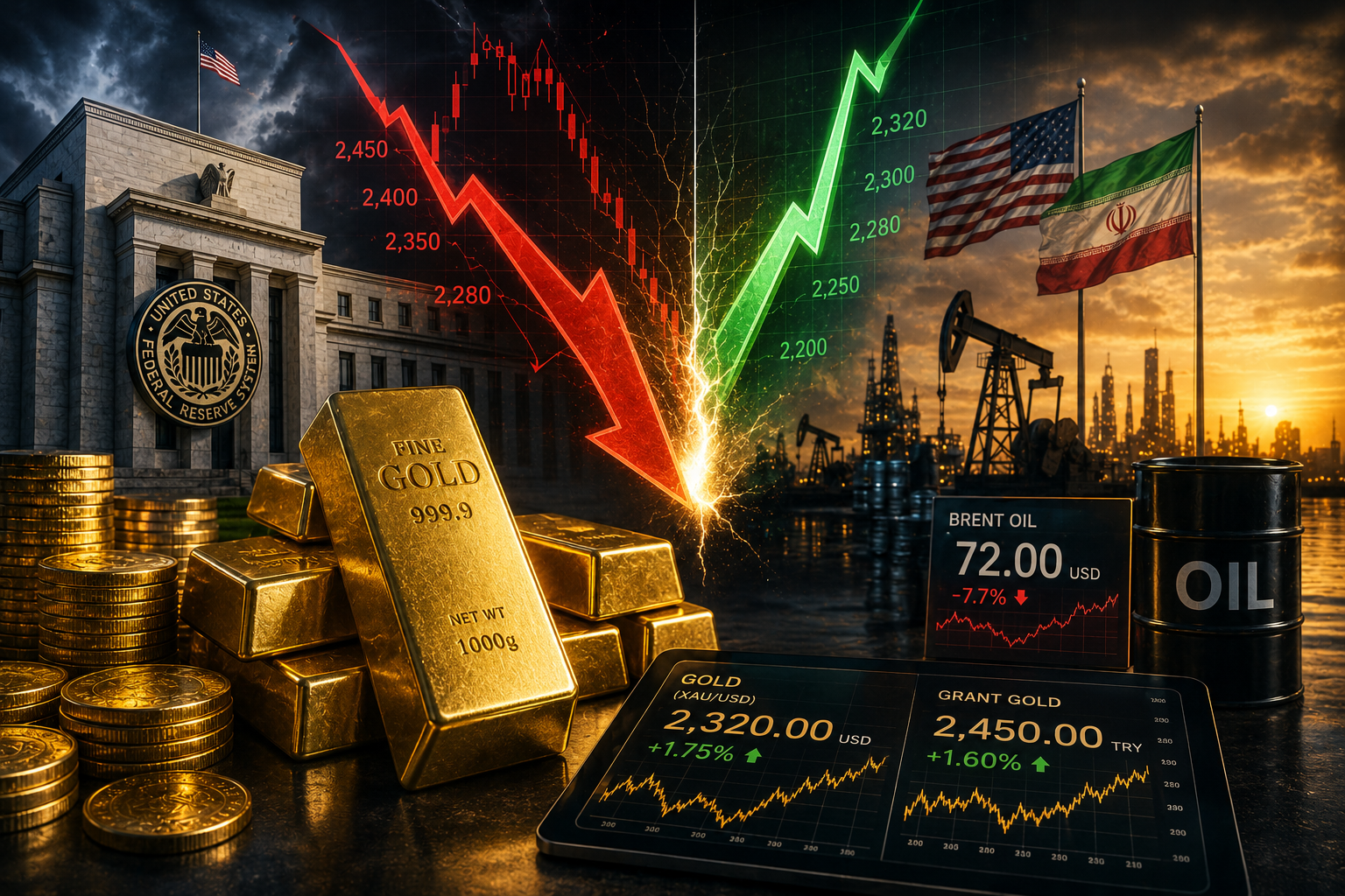 Sharp Turn in Gold Prices! Ounce and Gram Change Direction After Fed