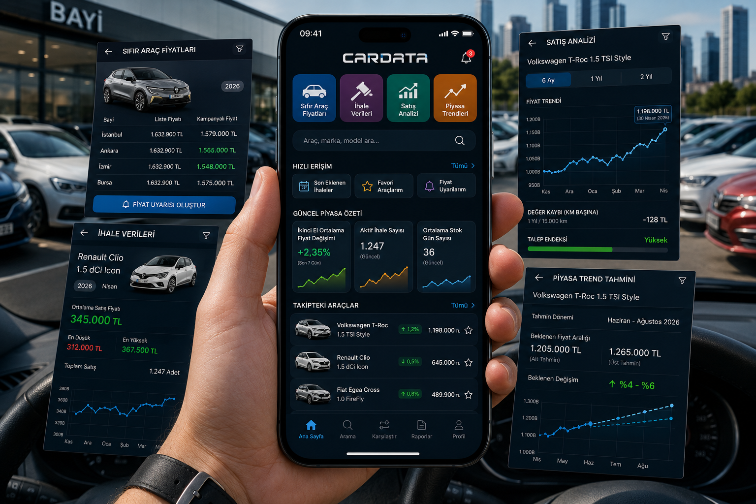 Cardata Mobil Yenilendi: Sıfır Araç Fiyatları ve İhale Verileri Cebinizde