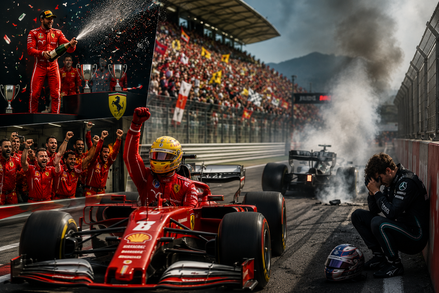 Hamilton Stuns in Ferrari Debut Victory as Antonelli's Barcelona Dream Ends in Smoke