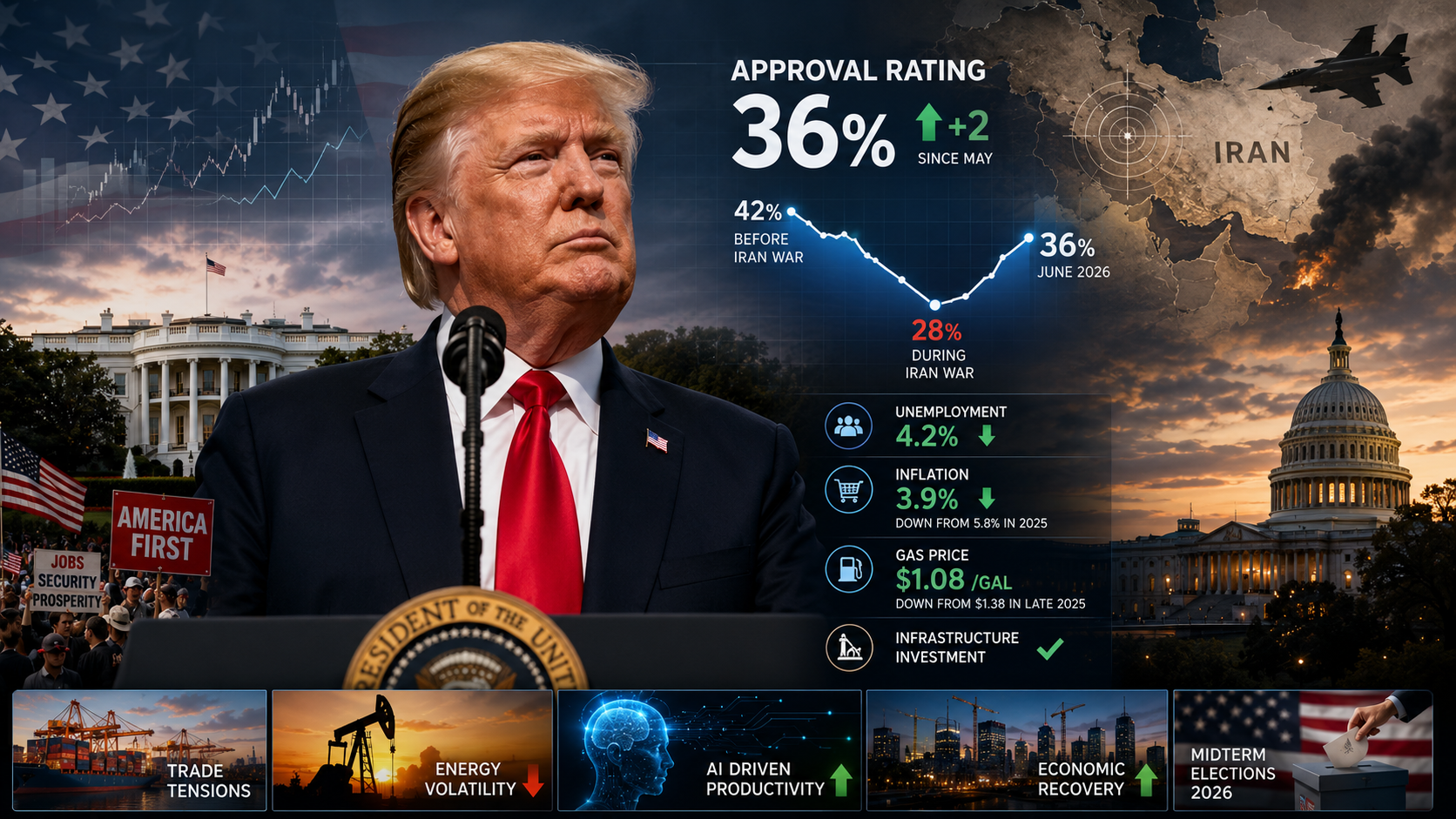 Trump’ın Onay Oranı Hafif Yükseldi—Ama Hâlâ İran Savaşı Öncesinin Altında